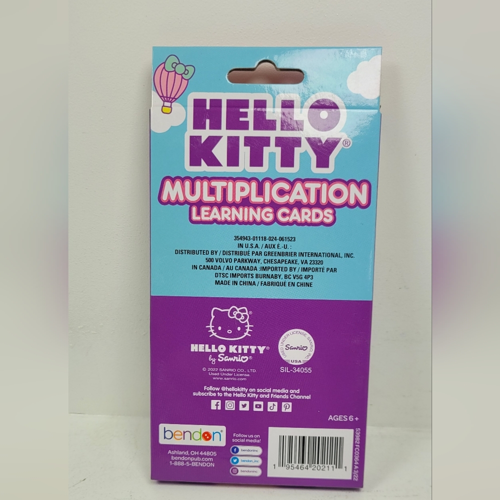 Hello Kitty Multiplication Learning Cards - Picture 2 of 4
